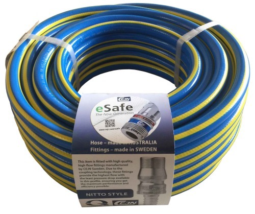 PVC Air Hose, 10mm (3/8"), 30m Fitted 315 Series (Nitto Style), eSafe