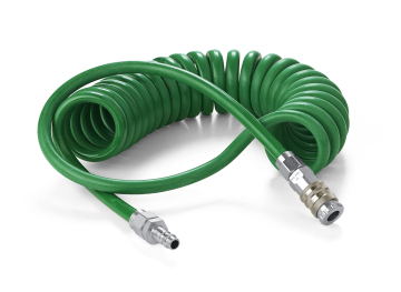 Spiral hose, breathing air, 6.5 x 10mm x 4m, fitted with 342 series s/line