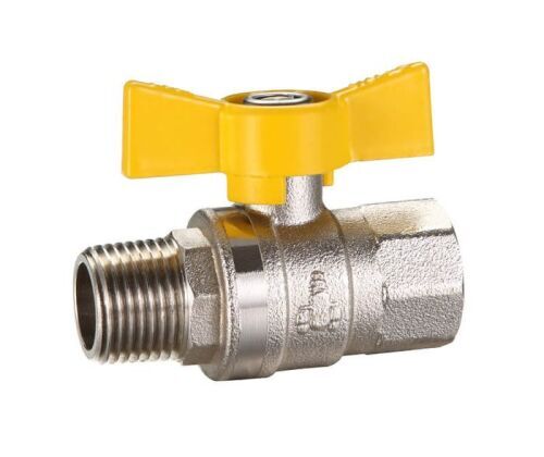 Ball Valve, Full Bore, Brass, M/F, 1/2" T Handle