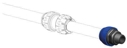 MQ Male threaded connector, 22 x 1/2"