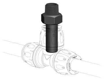 MQ Threaded adaptor, 22mm spigot x 1/2" male