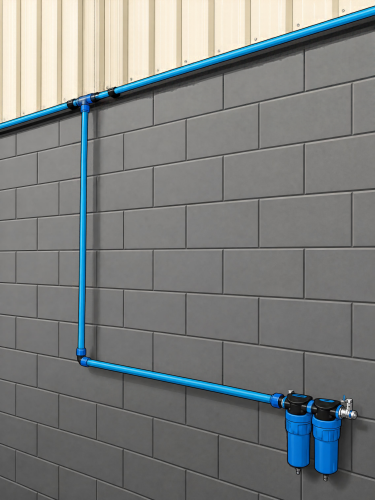 Pipe Installation Including Dual Filter Set