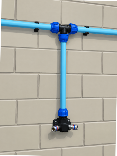 Pipe Installation with Twin Outlet