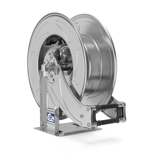 Hose reel, open 316SS, Midi+ Reel, 17.5" Diameter, Hoseless, (20m) R 1/2" M - R1/2" M (FDA)