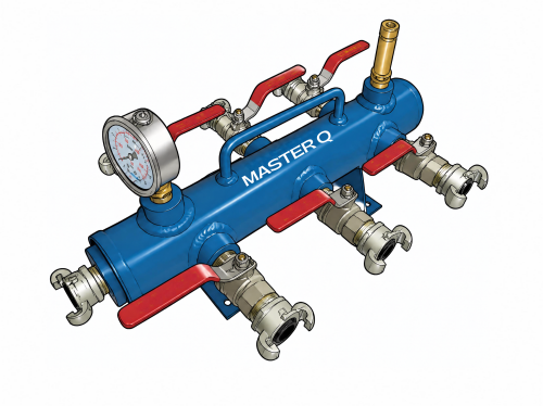 Air pig, 6 port, combi, 3/4" isolation valves